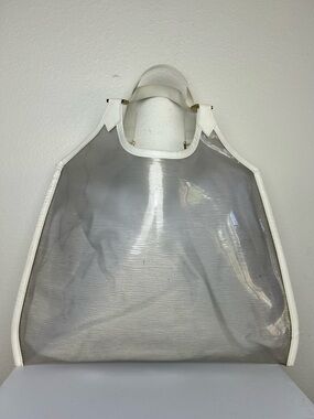 Louis Vuitton Epi Plage Clear Vinyl Lagoon Bay Tote White